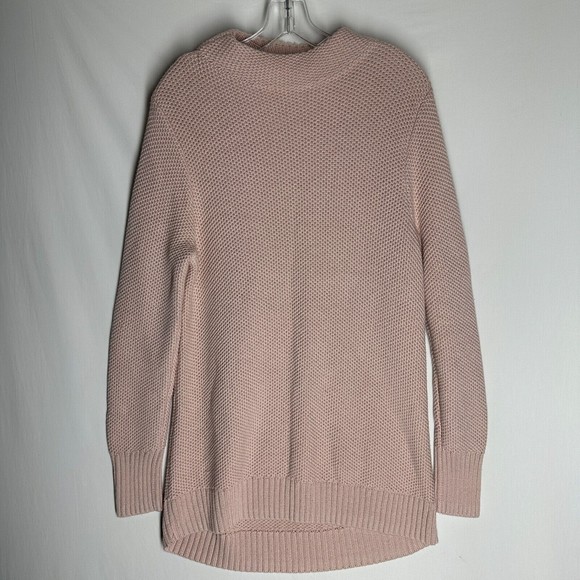 Duluth Trading Co Womens Tunic Knit Sweater Size Large Pink Mock Neck High-Low - Picture 6 of 7